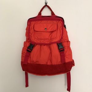 Orange Backpack with Suede Trim